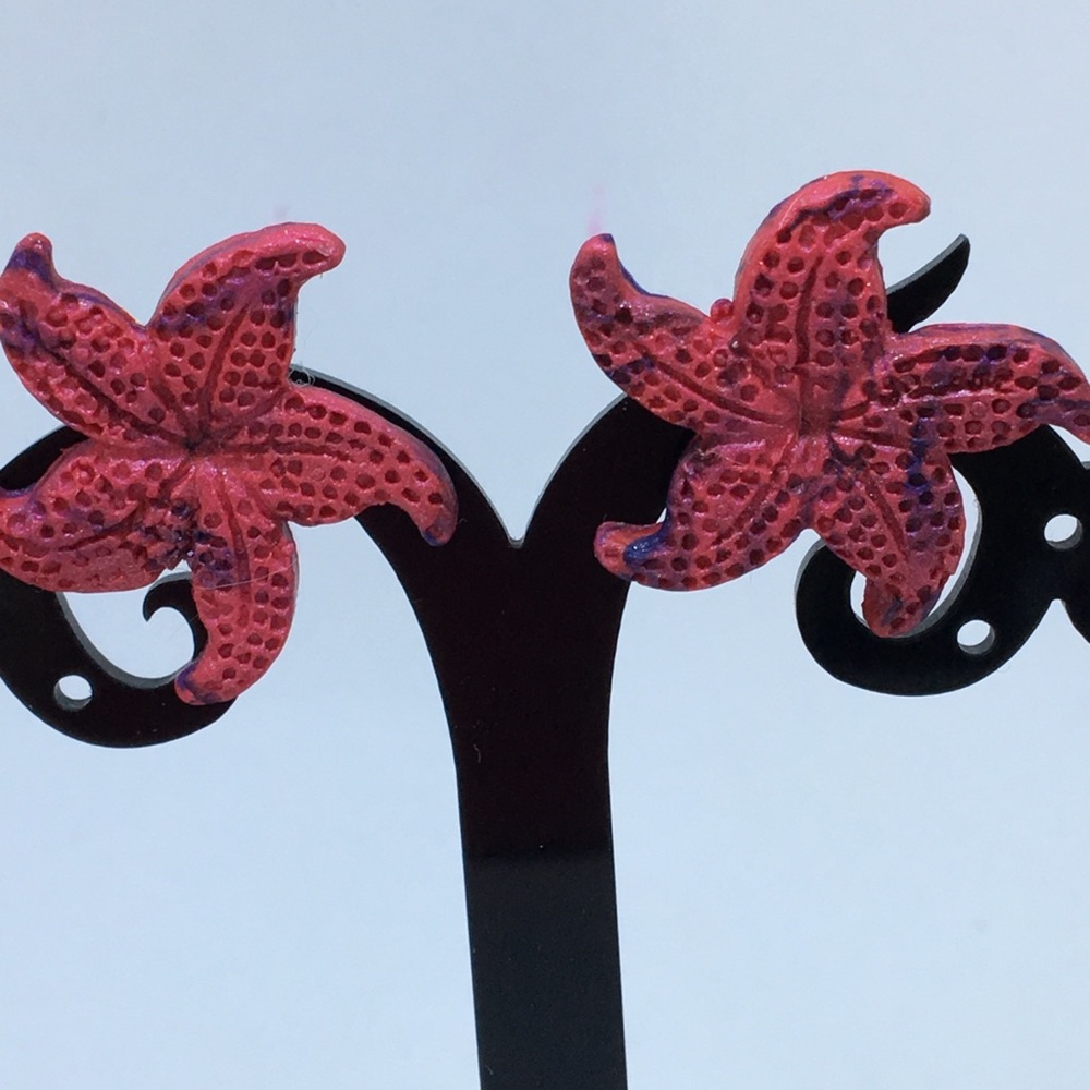 Unique Handmade Polymer Clay Post Earrings - Picture 2 of 8